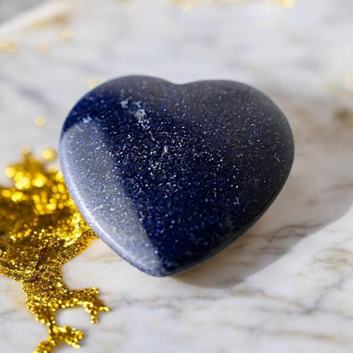 Mini Blaufluss Herz – kleines Edelsteinobjekt voller Schimmer und Energie