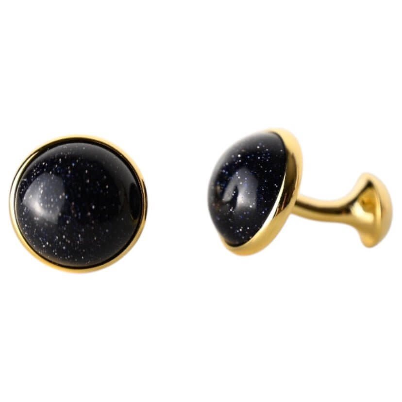 Goldene Blaufluss Manschettenknöpfe – elegantes Accessoire mit schimmernder Ausstrahlung