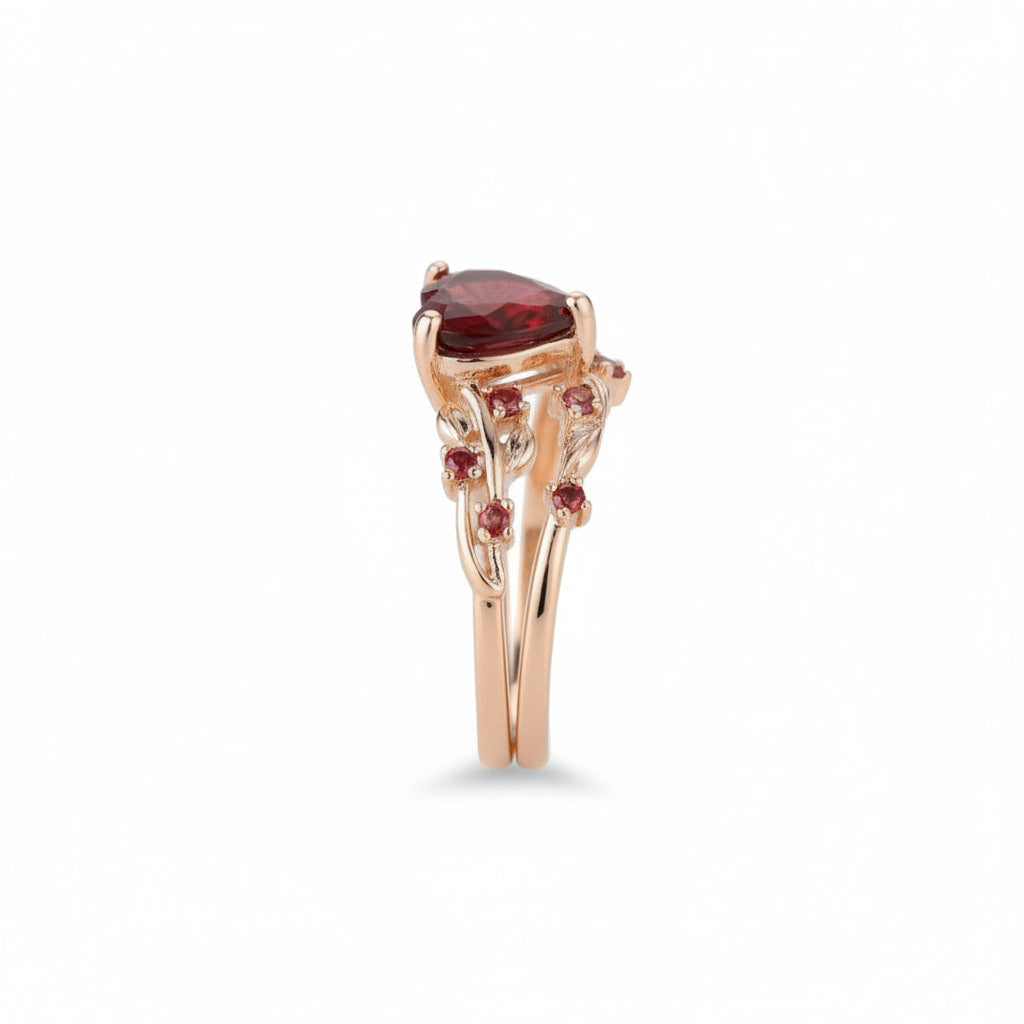Ring – 2-teiliger mit rotem Herz CrystalScents