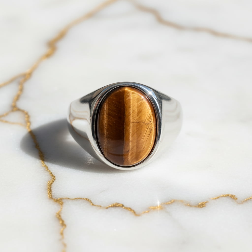 Tigerauge Ring - Kraft & Klarheit CrystalScents