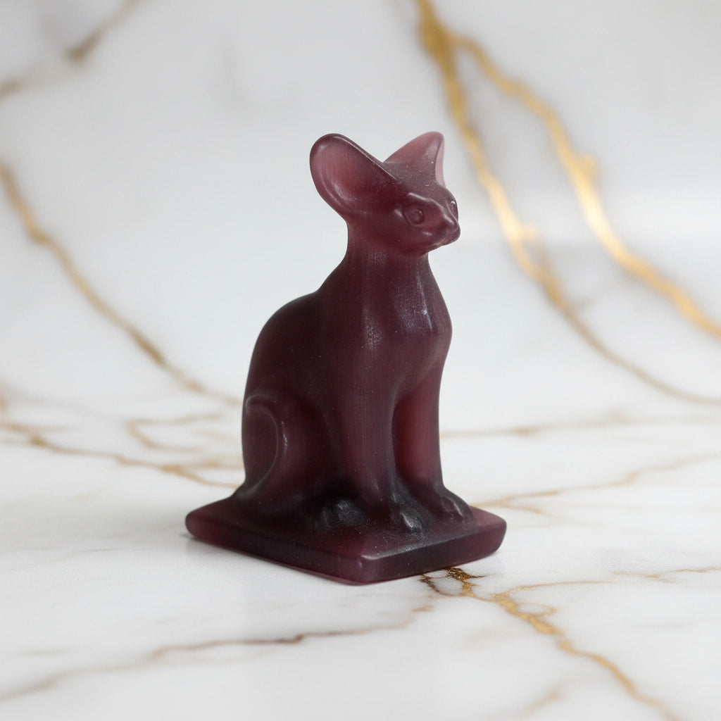 Katzenaugen Katzenskulptur - Wachsamer Beschützer CrystalScents
