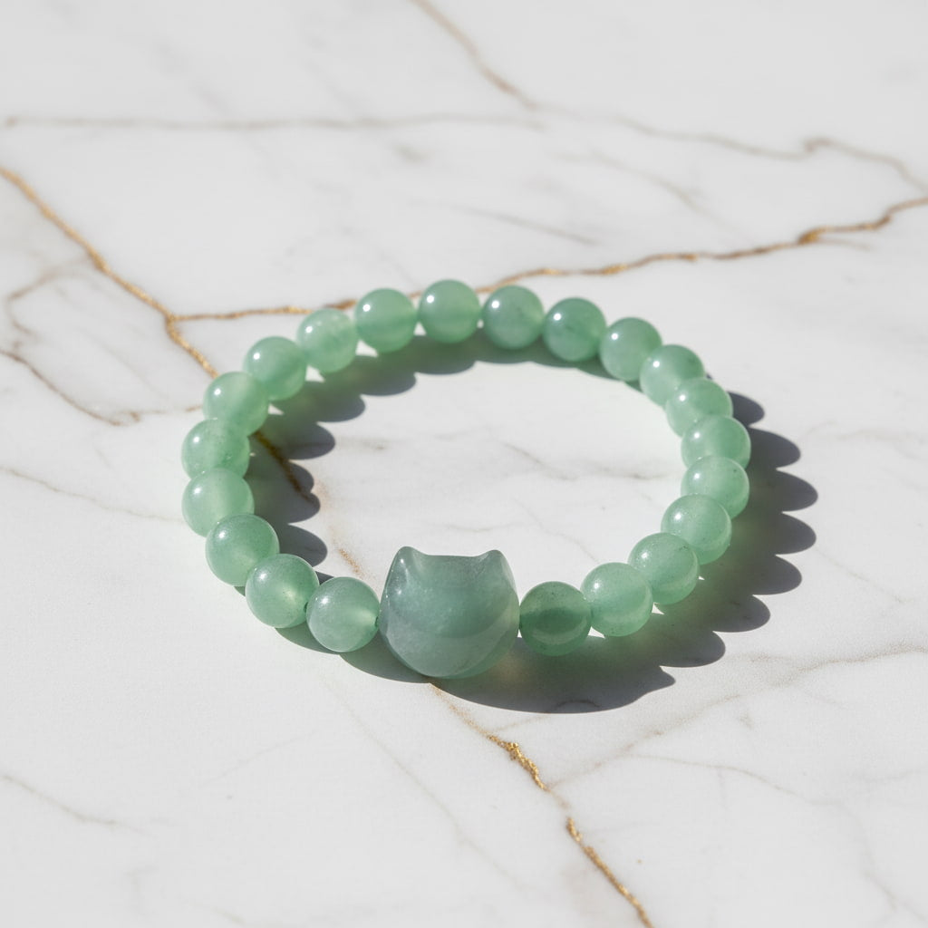 Aventurin Kugelarmband - Katze CrystalScents