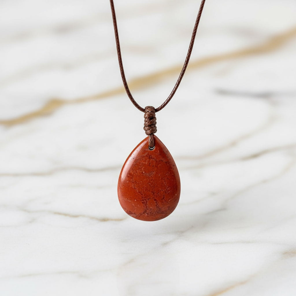 Roter Jaspis Halskette - Erdung & Selbstvertrauen CrystalScents