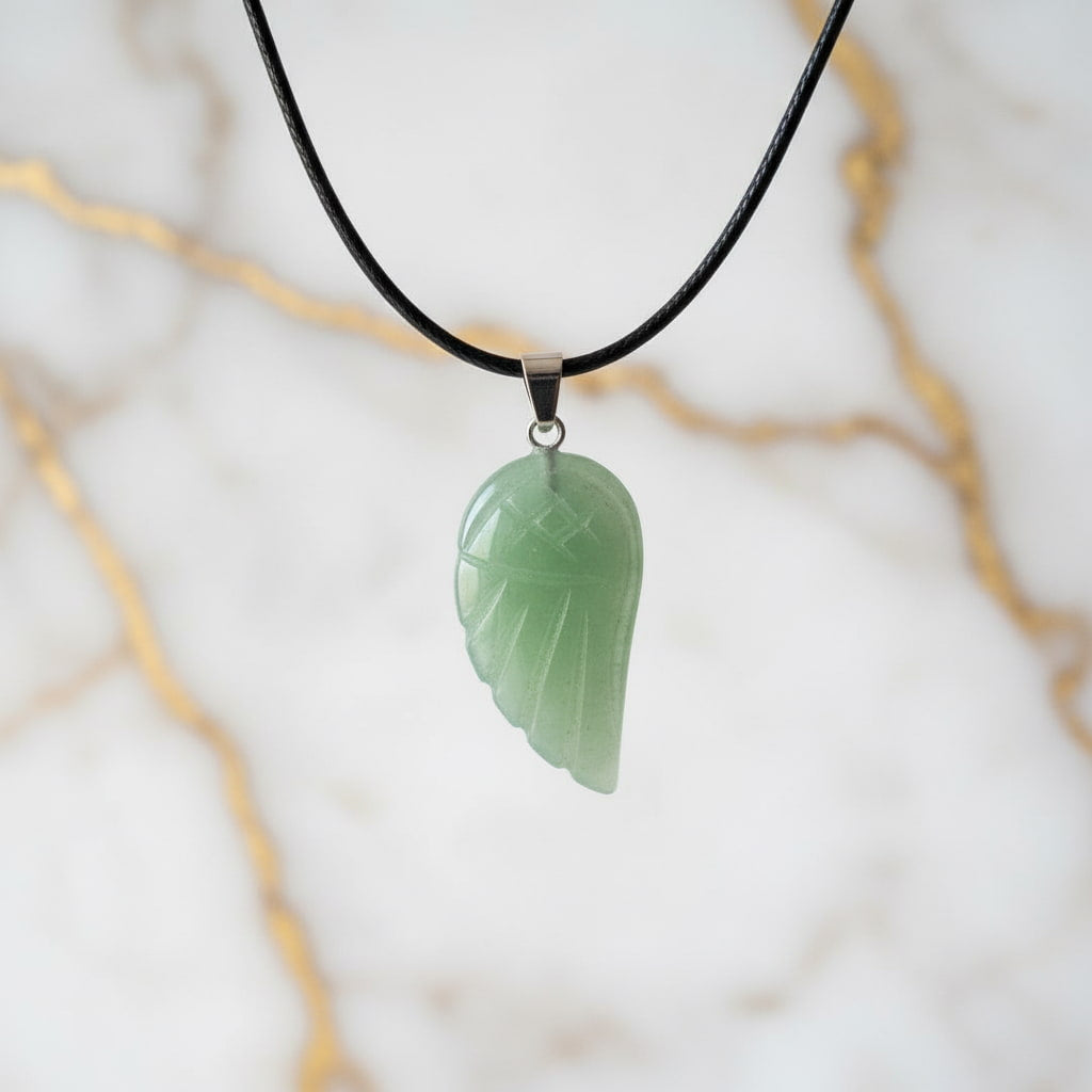 Aventurin Halskette - Flügel Anhänger CrystalScents
