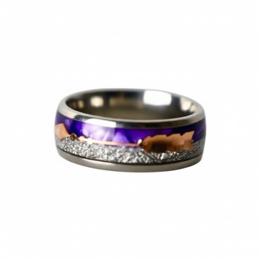 Ring mit lila Pfeil-Design – für markanten Look CrystalScents