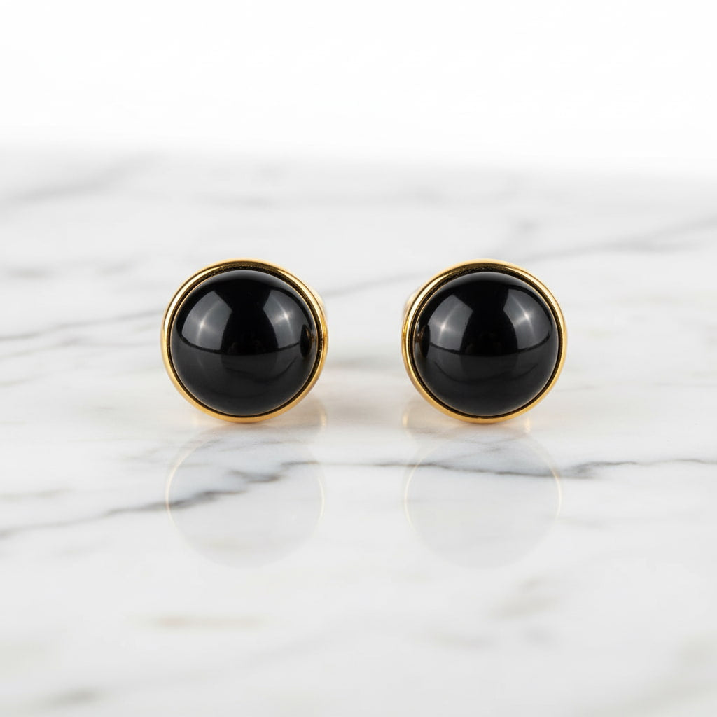 Obsidian Manschettenknöpfe - Kraft & Schutz CrystalScents
