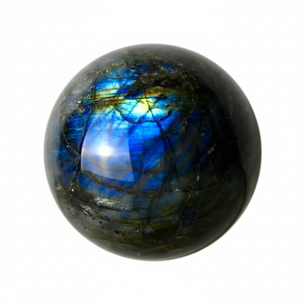Labradorit Kugel – Magisches Farbspiel in Blau und Grün CrystalScents