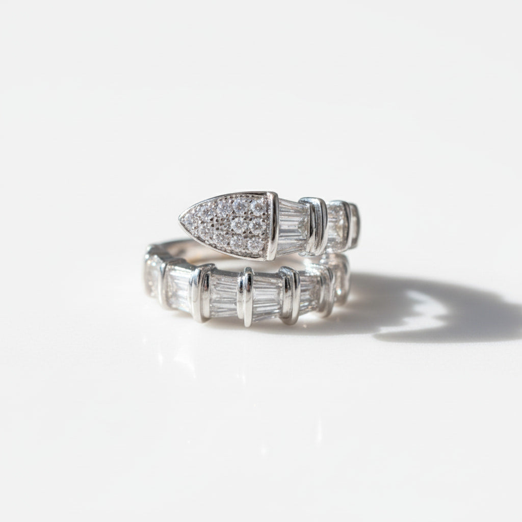 Ring offen Silber mit Gürtel-Design CrystalScents