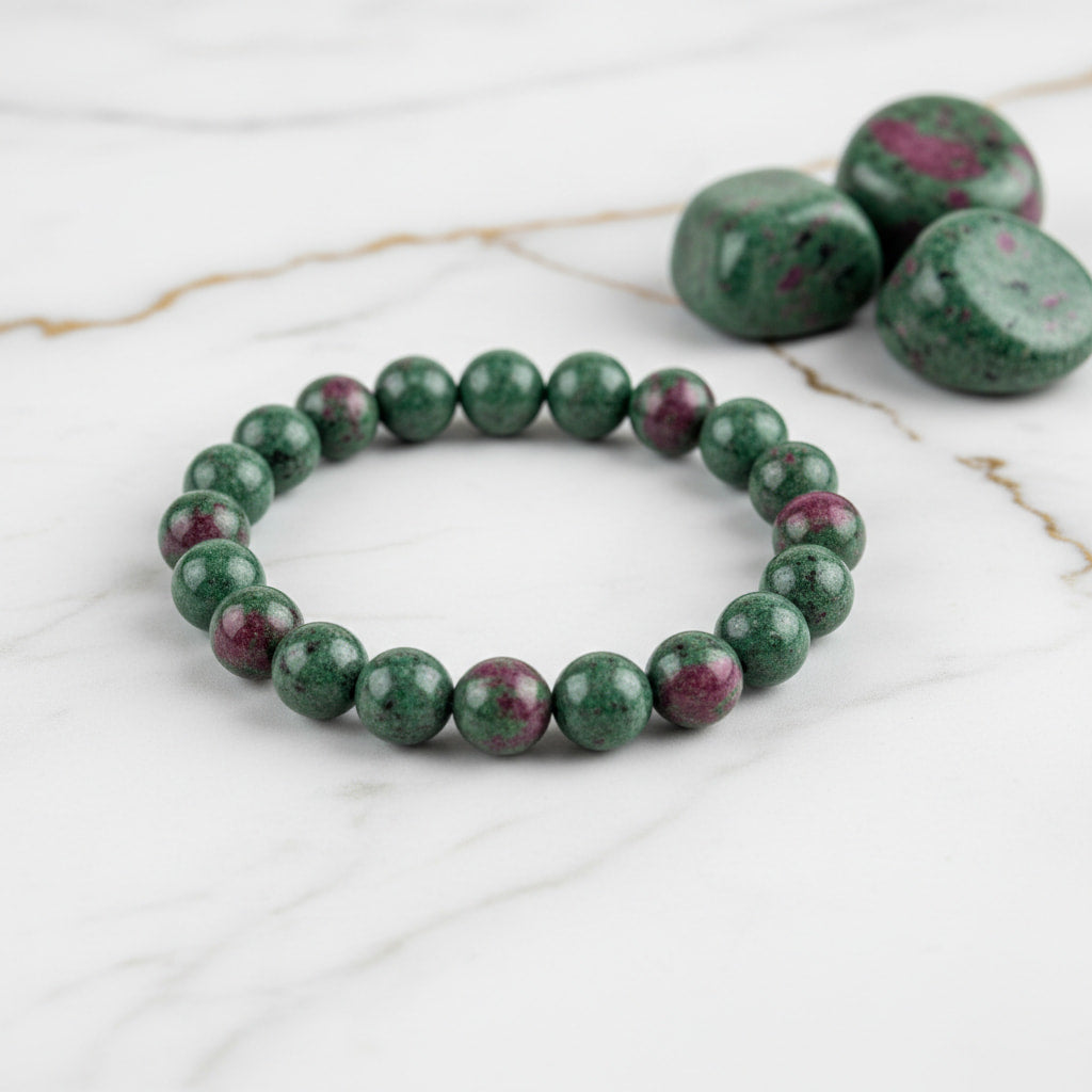 Rubin Zoisit Kugelarmband – Energie & Gelassenheit CrystalScents