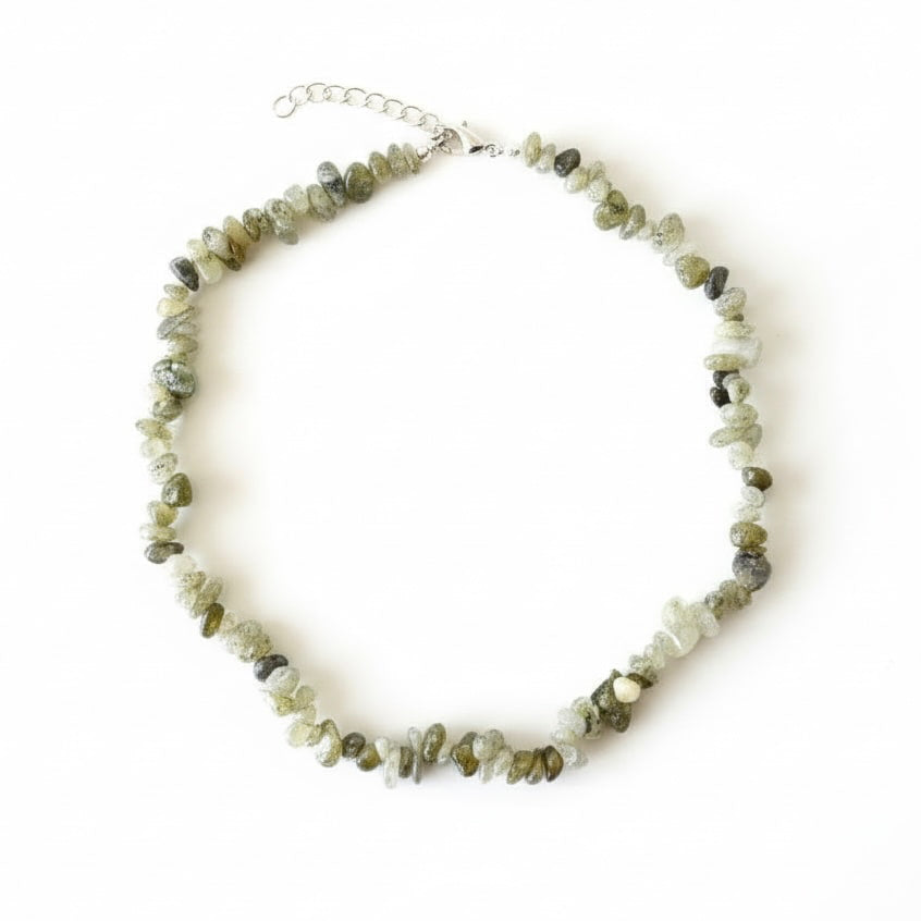 Moosachat Splitter Halskette – Natürliches Schmuckstück
