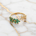 Ring mit offenem Blatt-Design in Grün CrystalScents