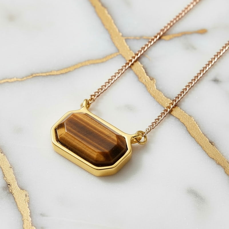 Tigerauge Halskette - Schimmernder Blickfang