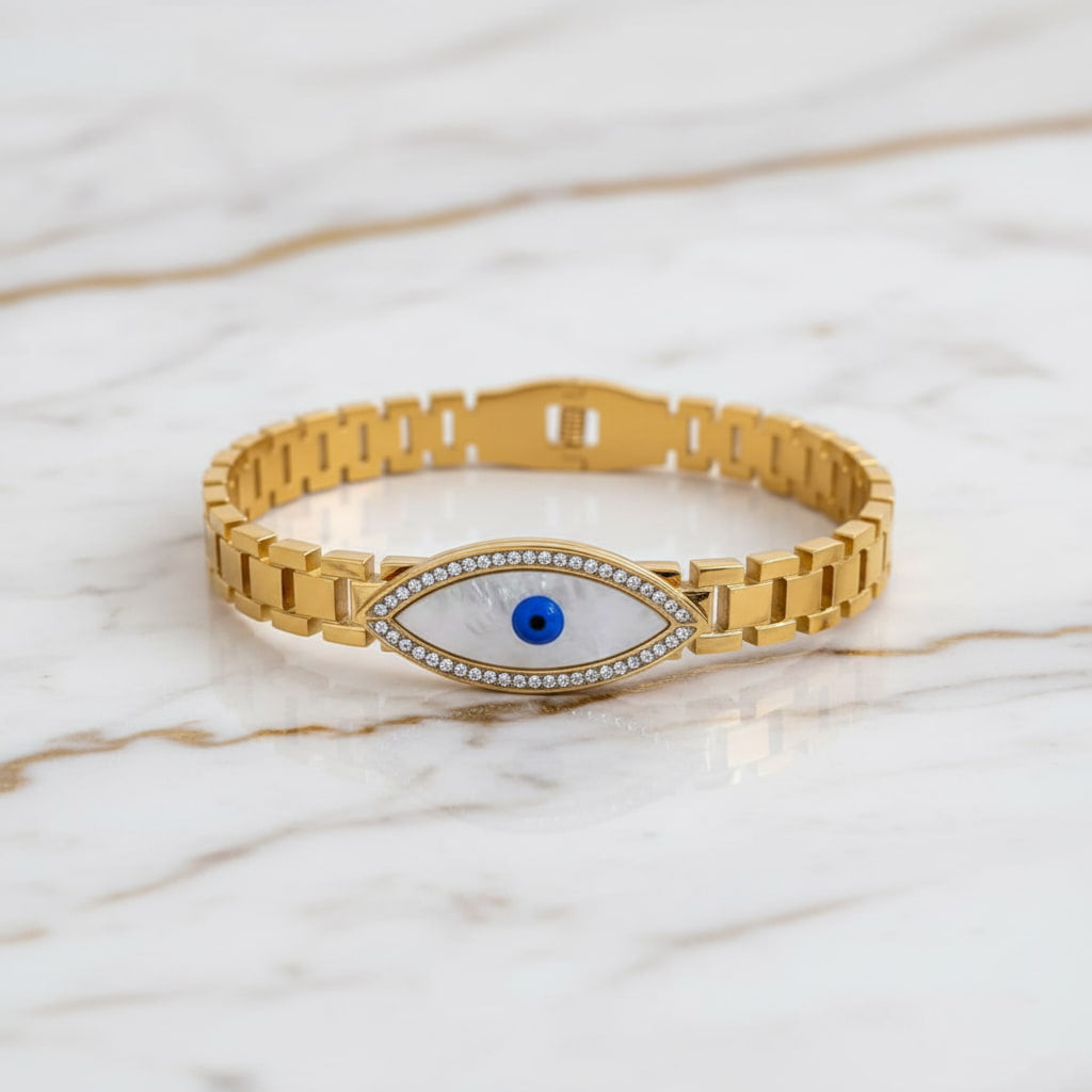 Armband „schützendes Auge“ - Perlmutt in Gold CrystalScents