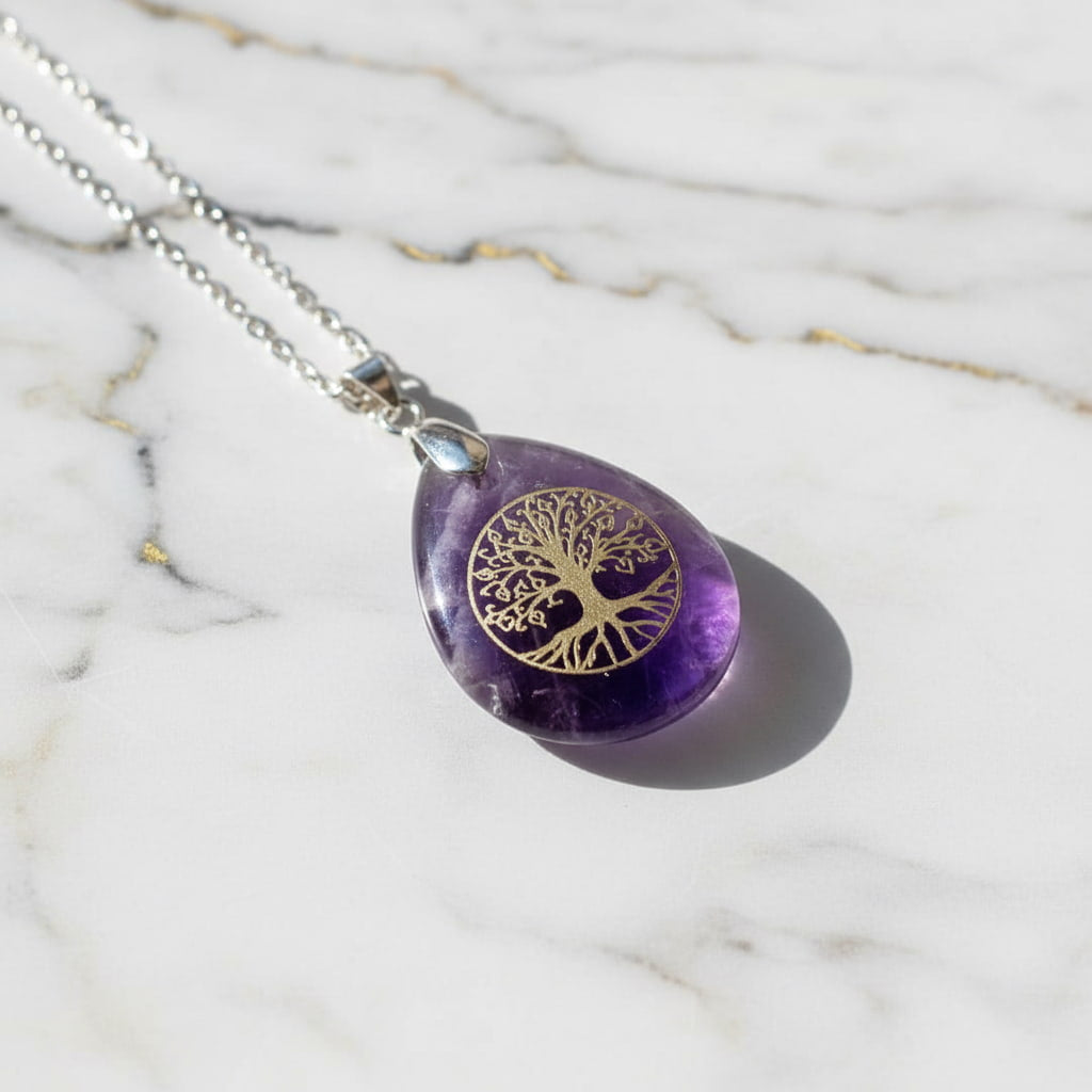 Amethyst Halskette – Baum des Lebens für Wachstum & Harmonie CrystalScents