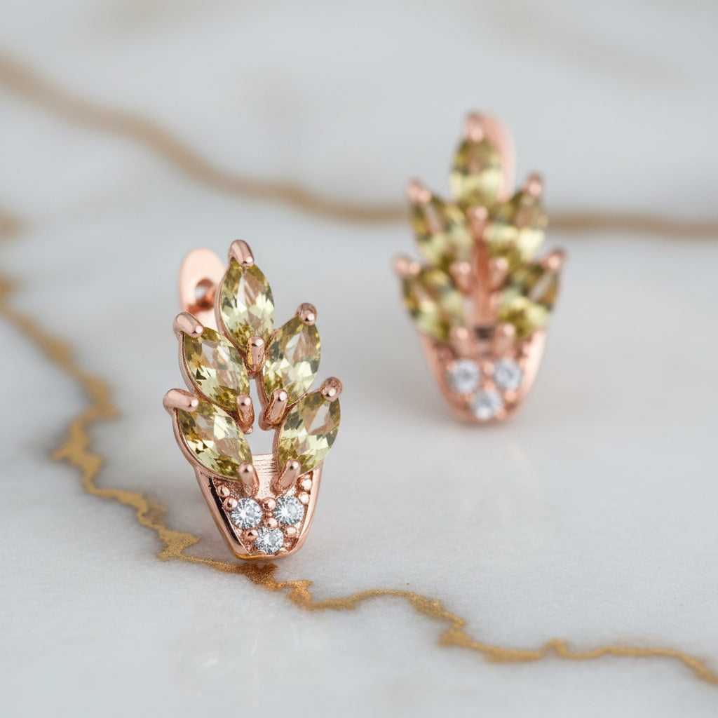 Kreolen Gold - Champagnerfarbene Blätter CrystalScents