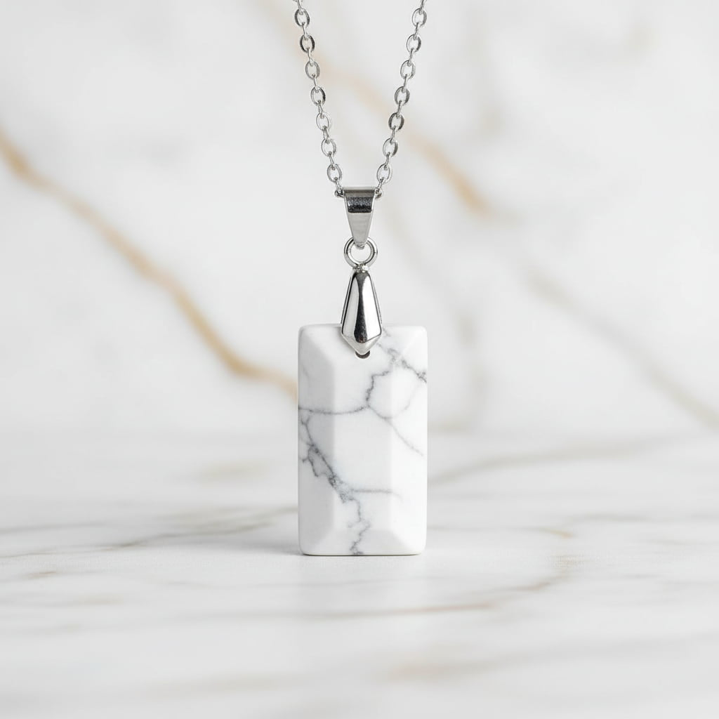 Howlit Halskette - Geschliffener Anhänger CrystalScents