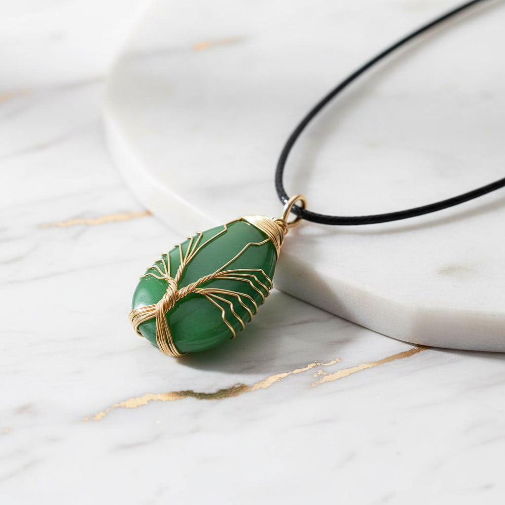 Aventurin Halskette - Goldener Baum