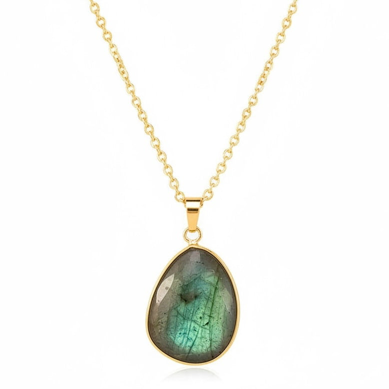 Labradorit Goldkette – Leuchtender Anhänger CrystalScents