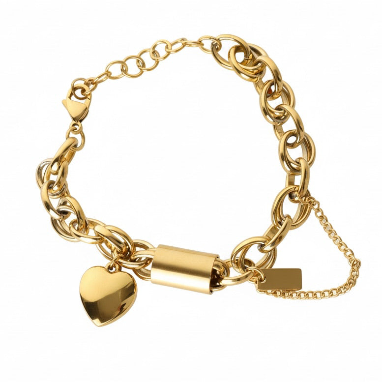 Armband in Gold mit Herz – Grobes Design CrystalScents
