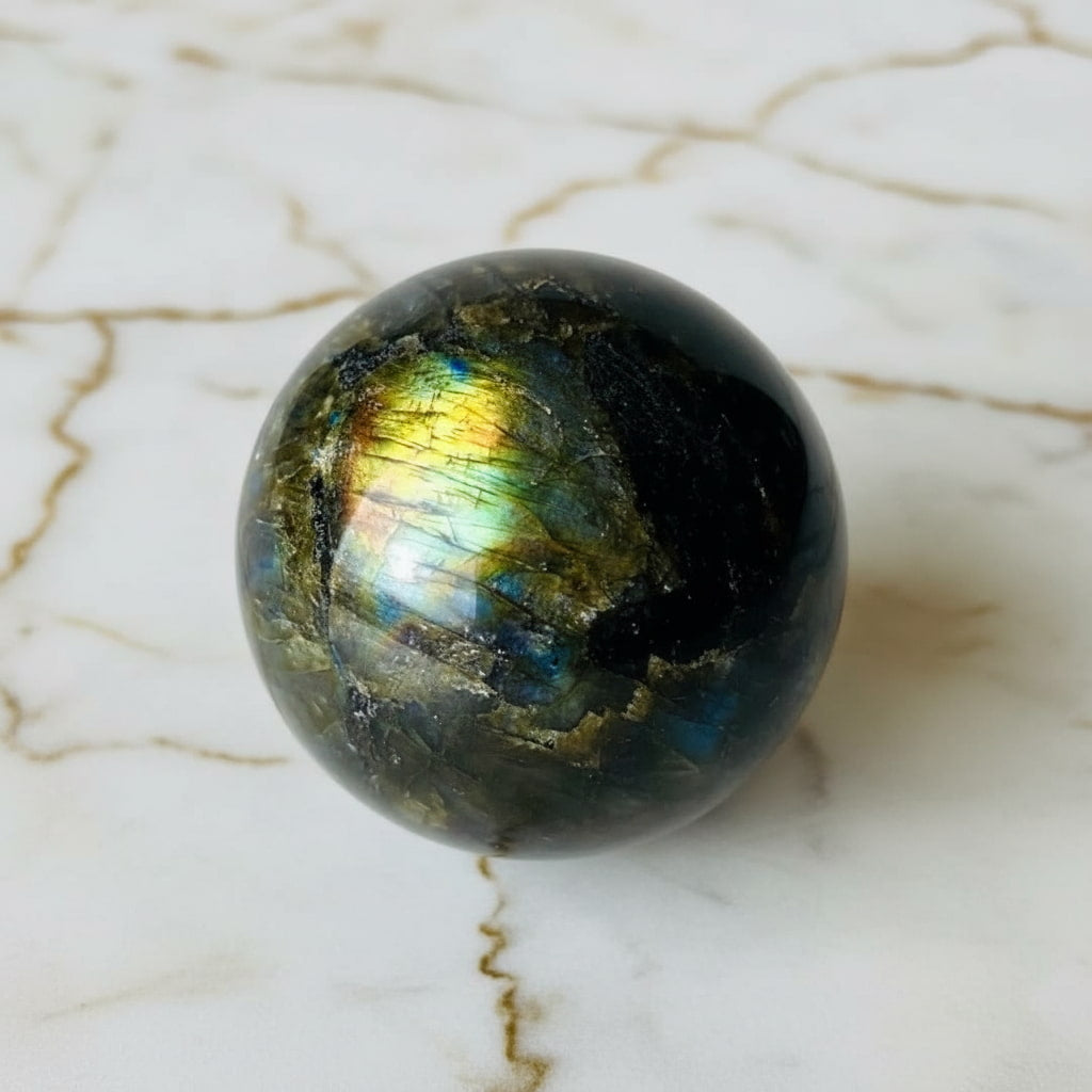 Labradorit Kugel – Mystischer Glanz CrystalScents