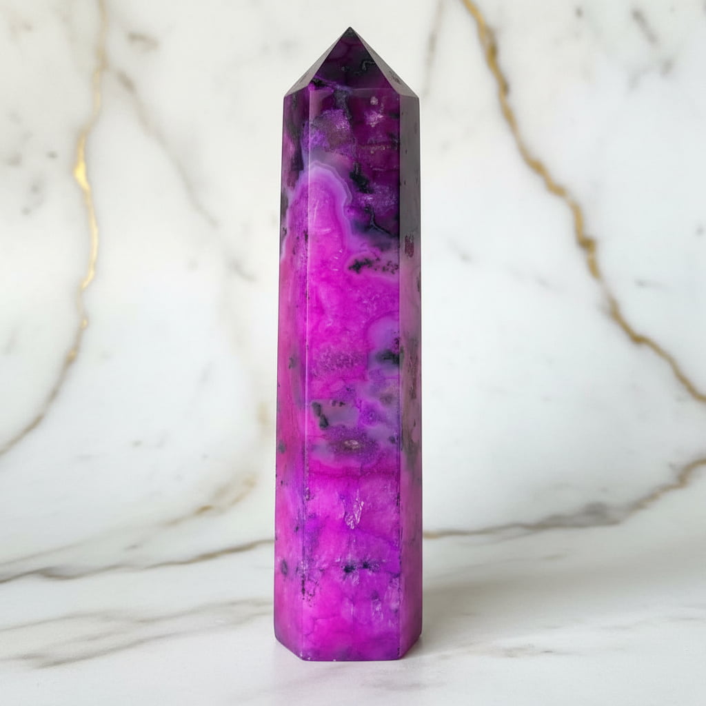 Achat Obelisk – Voller Farbe & Lebendigkeit