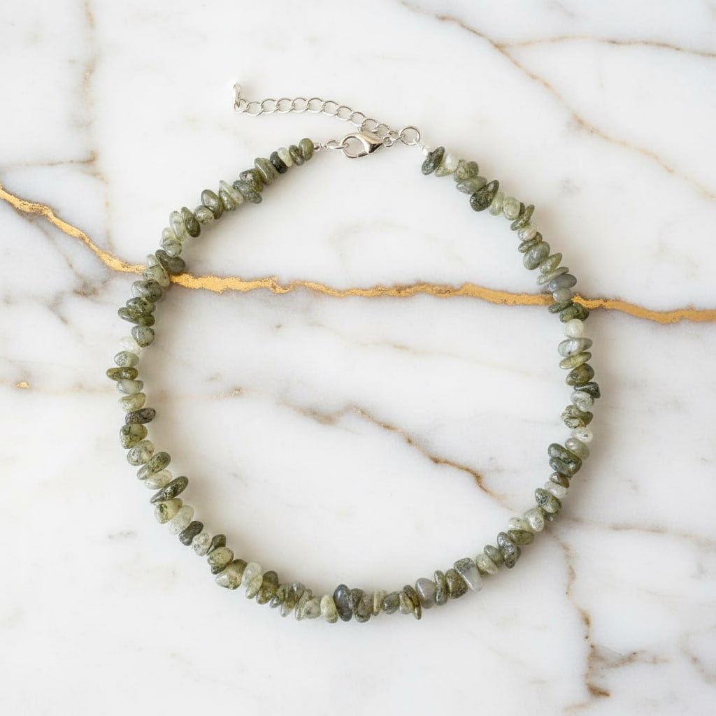 Moosachat Splitter Halskette – Natürliches Schmuckstück