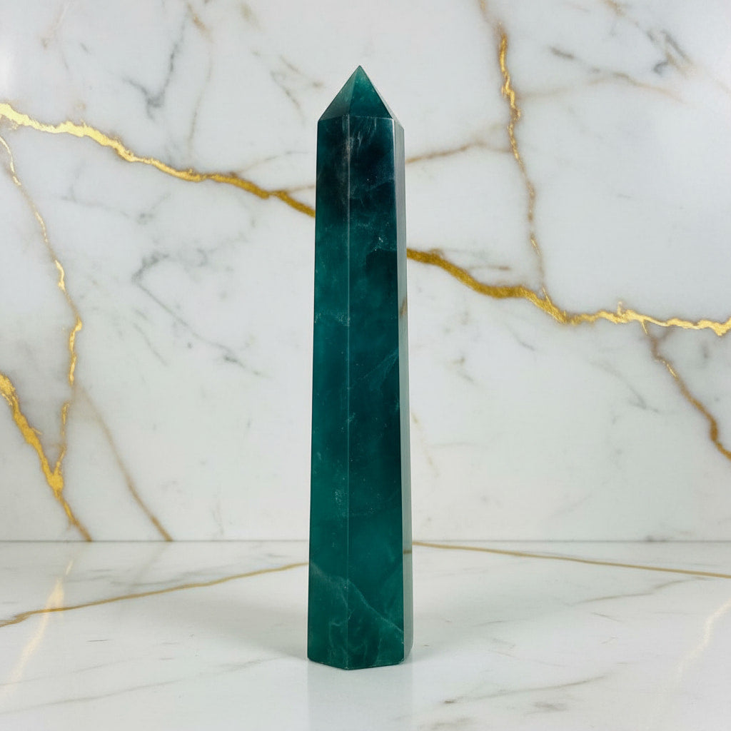 Fluorit Obelisk – Vertrauen & Erden