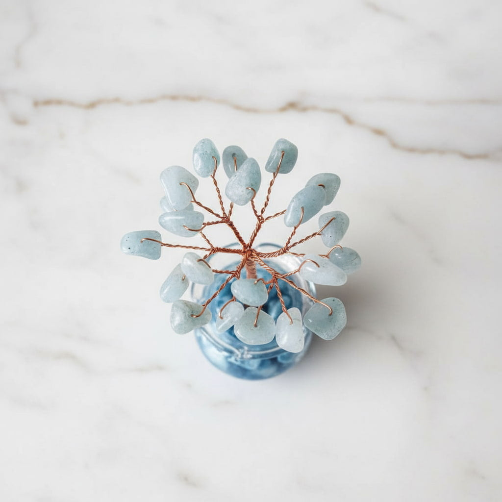 Mini Aquamarin Baum – Leichtigkeit & Natur CrystalScents
