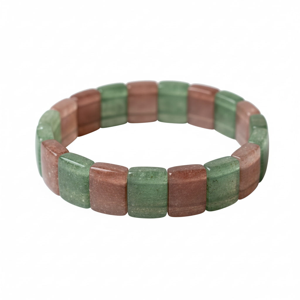 Erdbeerquarz Armband mit Aventurin - kraftvolle Fusion CrystalScents