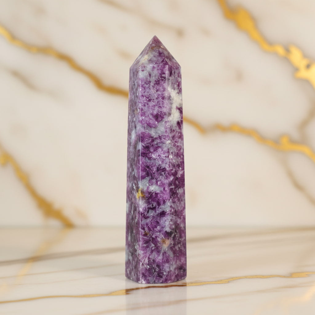 Lepidolith Obelisk – Imposanter Lichtbringer CrystalScents