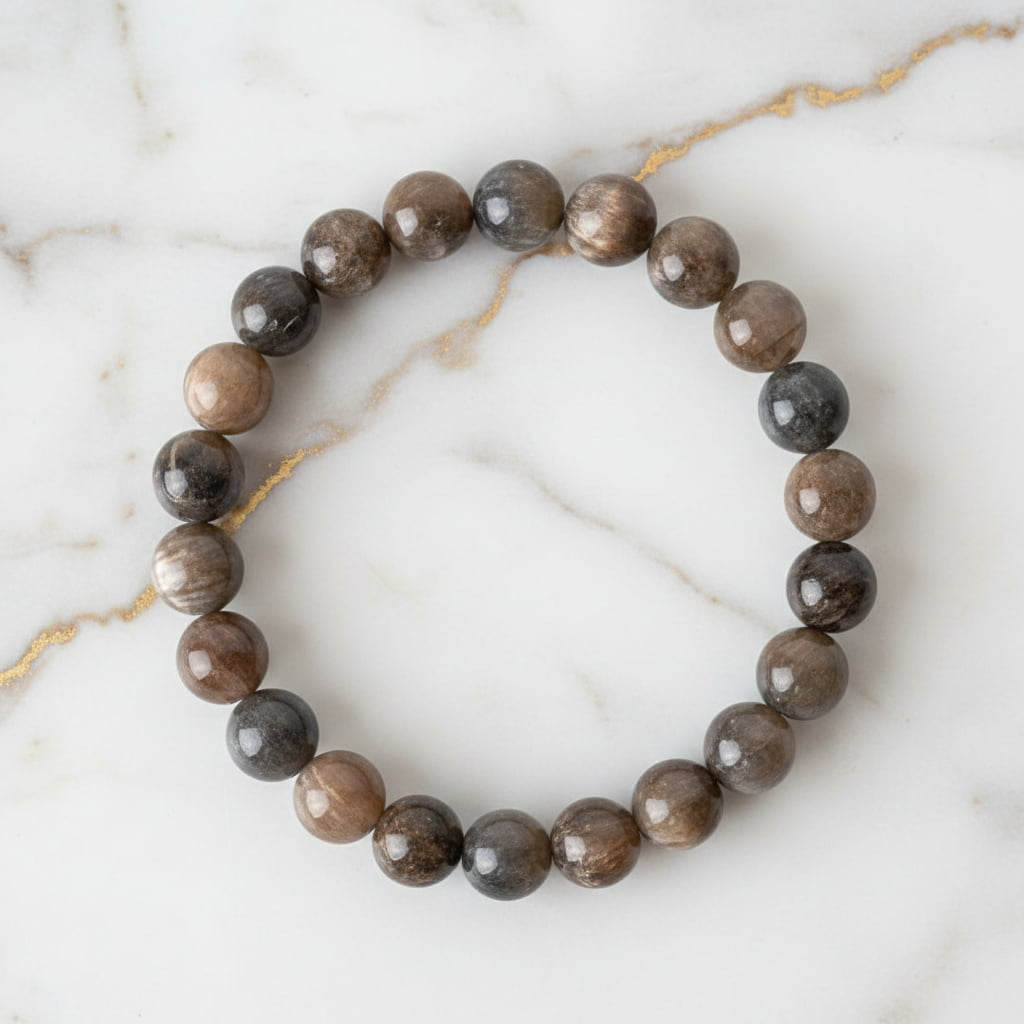 Schwarzer Mondstein Armband