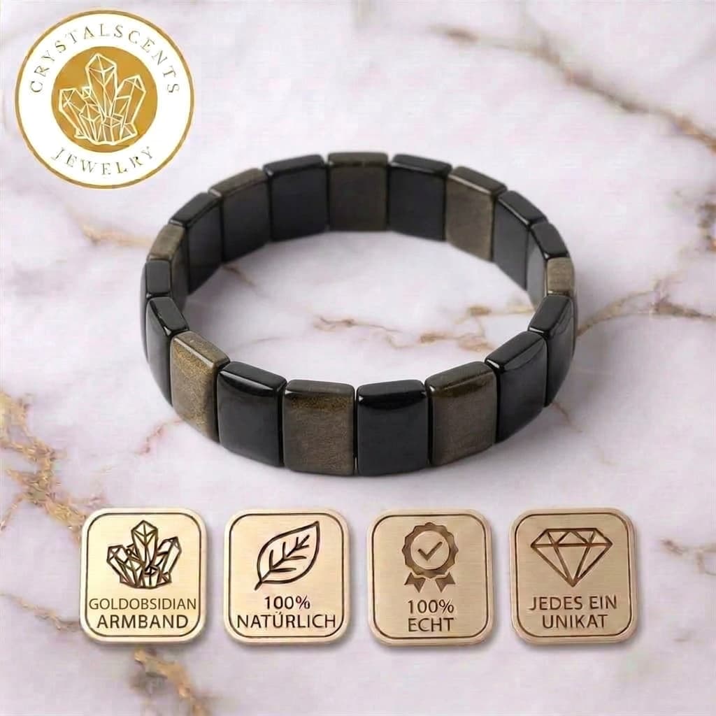 Gold Obsidian – Breites Armband mit magischem Schimmer