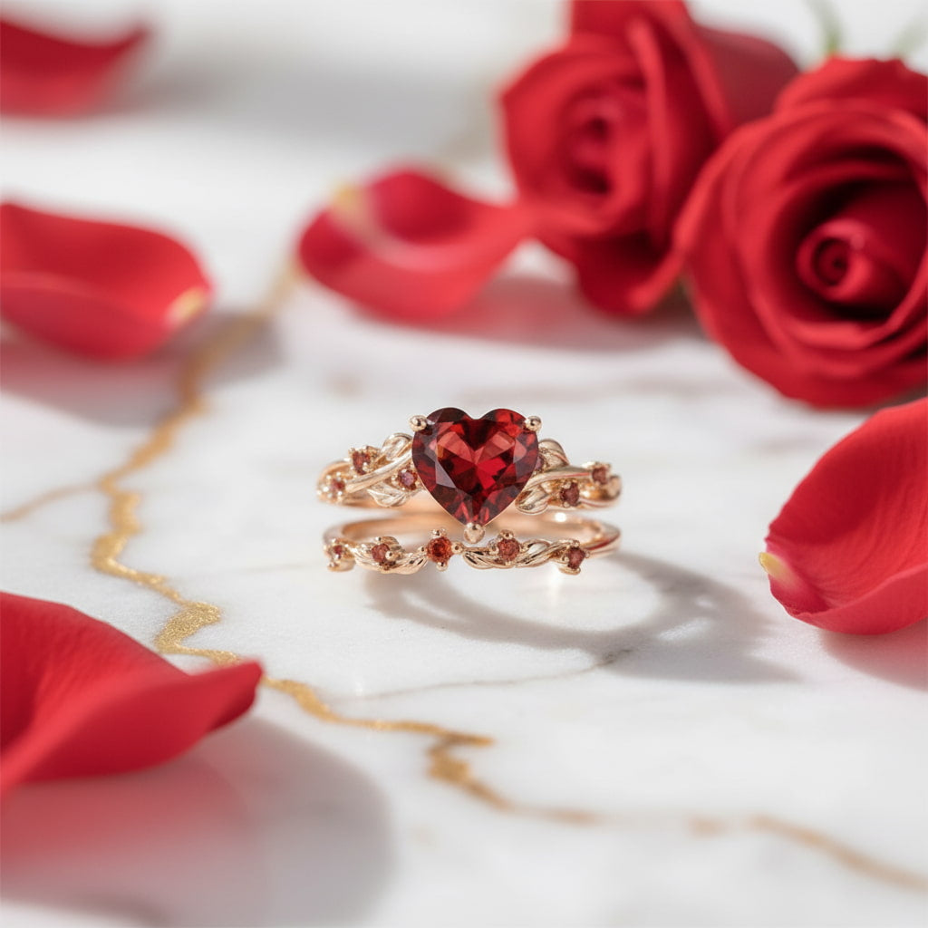 Ring – 2-teiliger mit rotem Herz CrystalScents