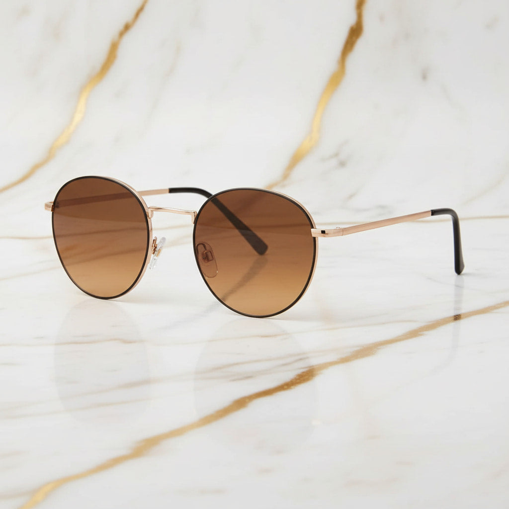 Sonnenbrille in Gold mit braunem Verlauf CrystalScents