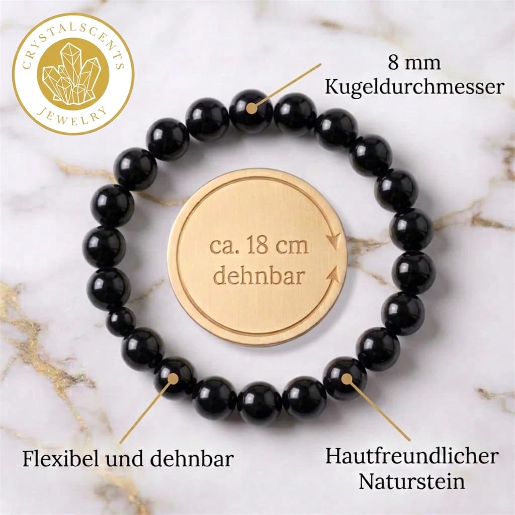 Obsidian Kugelarmband – Tiefschwarzer Glanz
