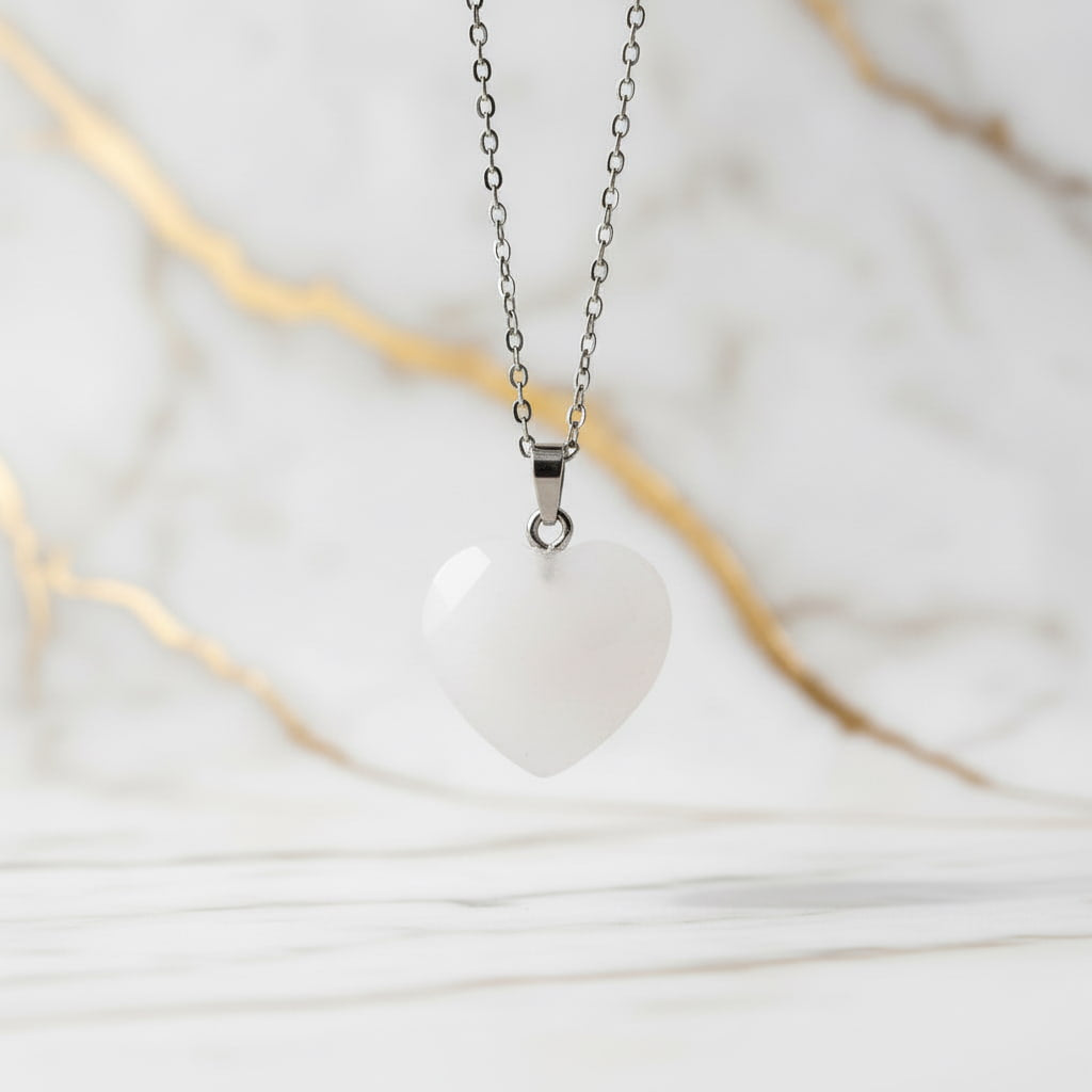 Bergkristall Halskette - Facettiertes Herz