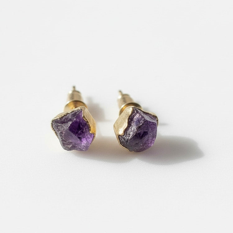 Amethyst Ohrringe - Funkelnde Naturkraft CrystalScents