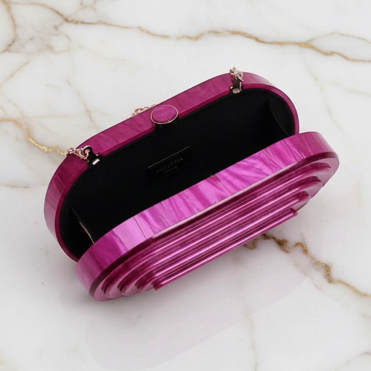 Clutch mit Perlmuttlook in Pink – strahlender Farbakzent CrystalScents