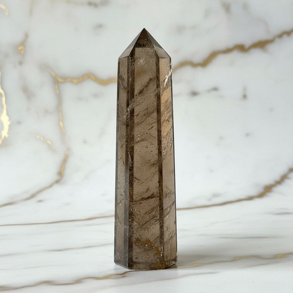 Rauchquarz Obelisk – Mystisch & Dunkel JETZT sichern CrystalScents