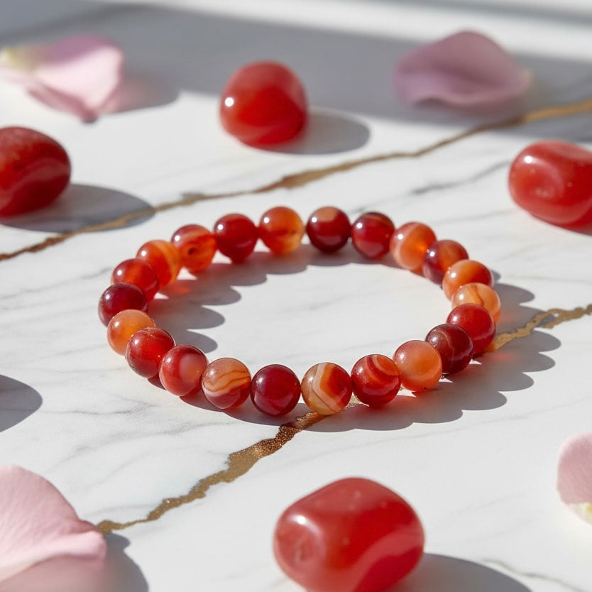 Karneol Kugelarmband – Lebensfreude & innere Stärke CrystalScents