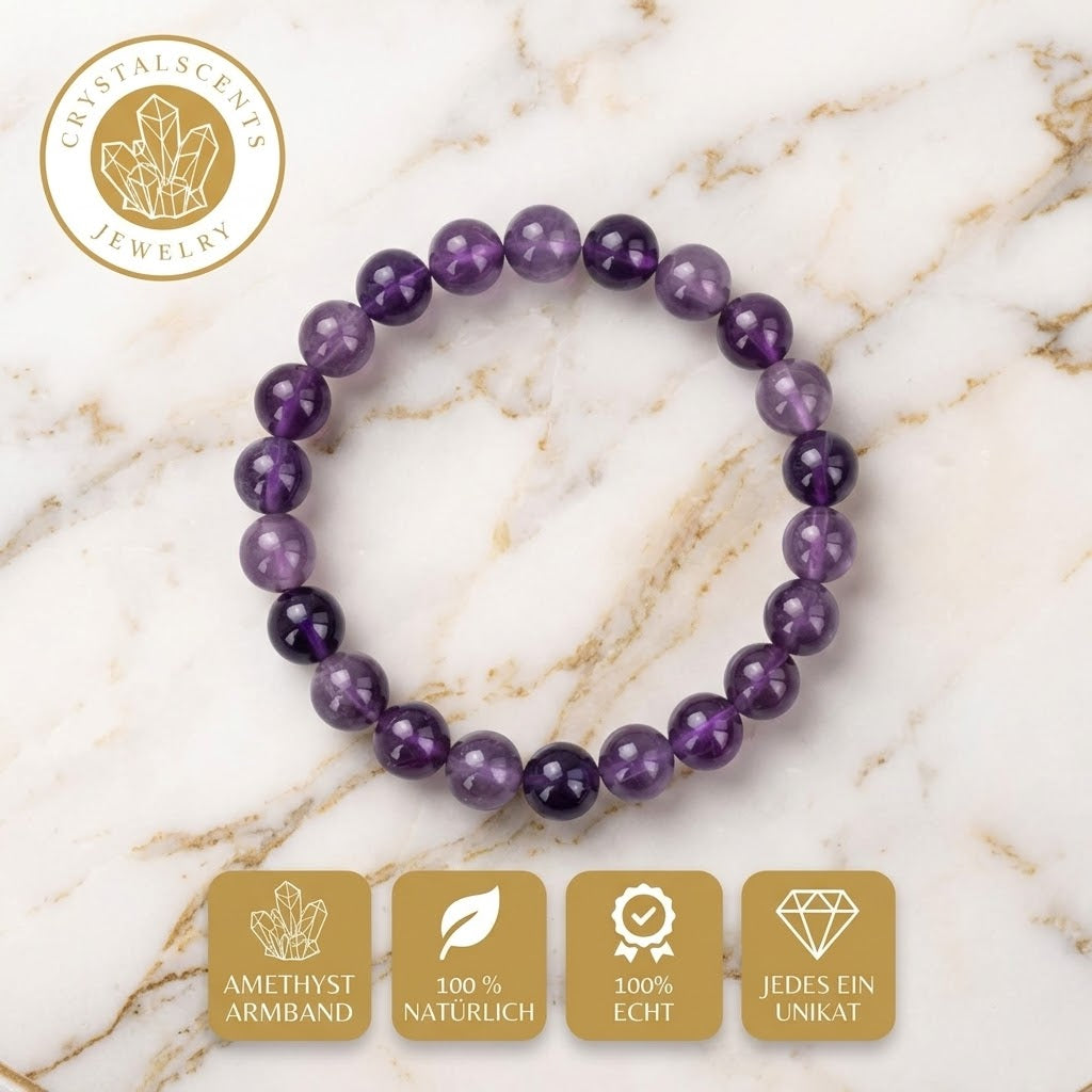 Amethyst Kugelarmband – Stilvolles Schmuckstück voller Energie CrystalScents