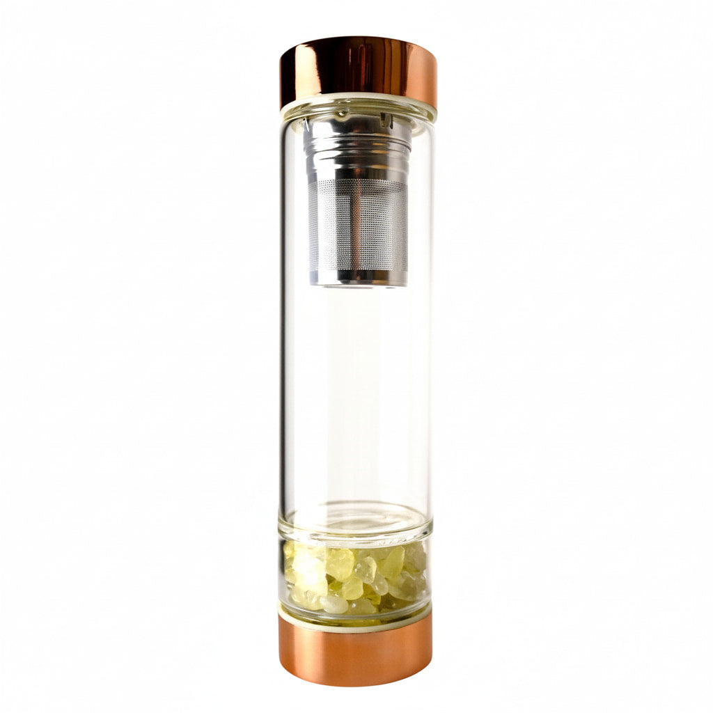 Citrin Glasflasche – Stilvoller Tee unterwegs CrystalScents