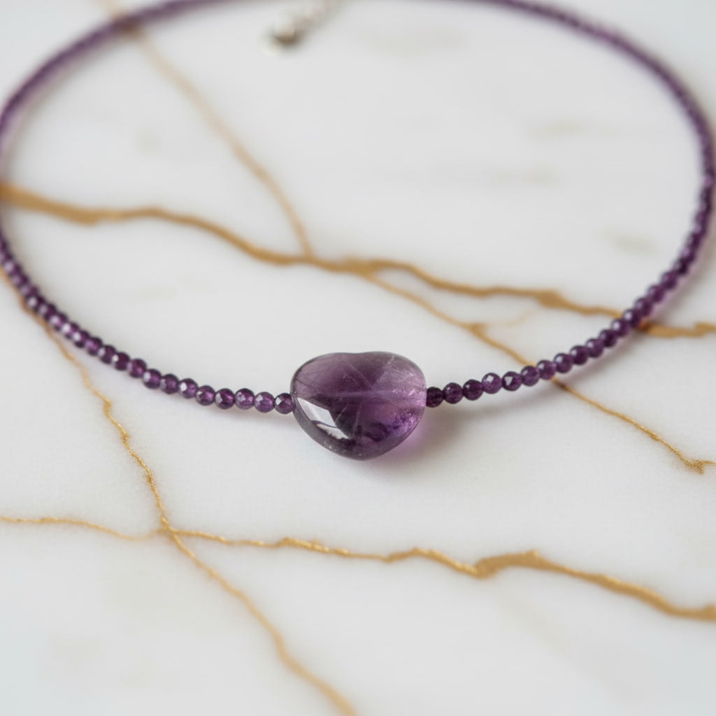 Amethyst Herz Halskette – Inspiration, Liebe & Harmonie CrystalScents