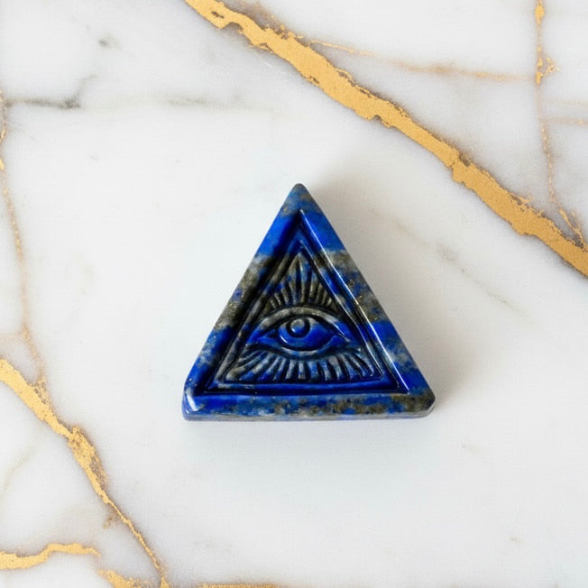 Lapislazuli Dreieck - Amulett mit Auge