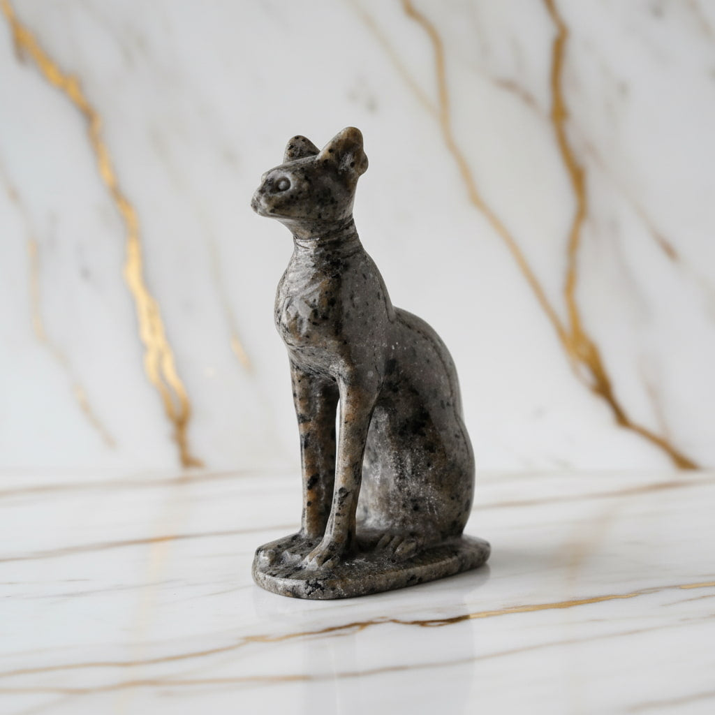 Flammenstein Katze - Skulptur mit UV-Reaktion CrystalScents