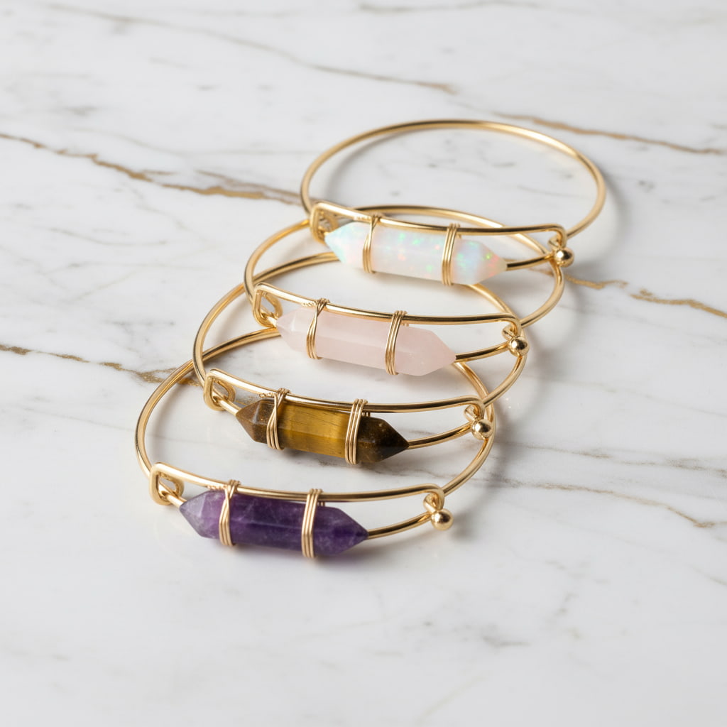 Opalit Armreif - Schimmernder Doppelender CrystalScents