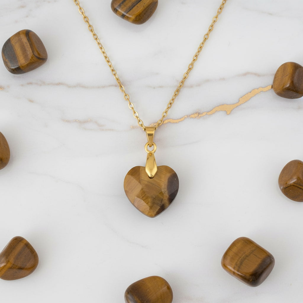 Tigerauge Halskette - Herz Anhänger JETZT sichern CrystalScents