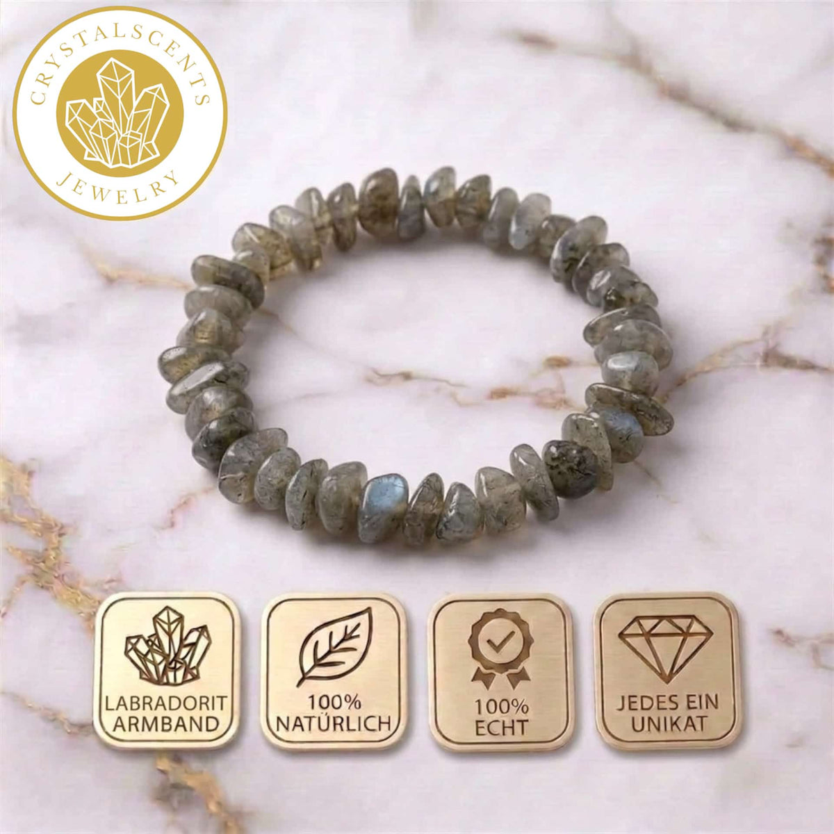 Labradorit Splitterarmband – Intuition & innere Stärke
