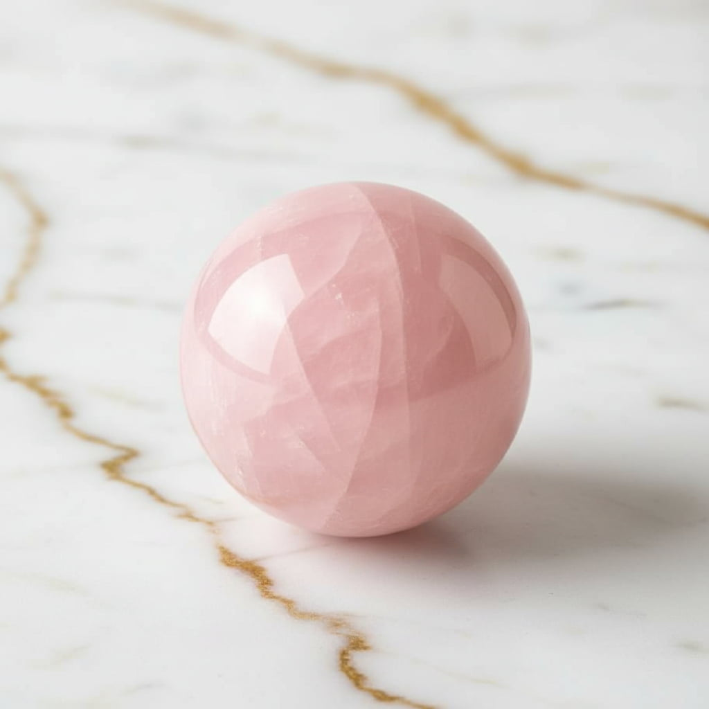 Rosenquarz Kugel – Zarte rosa Schwingungen CrystalScents