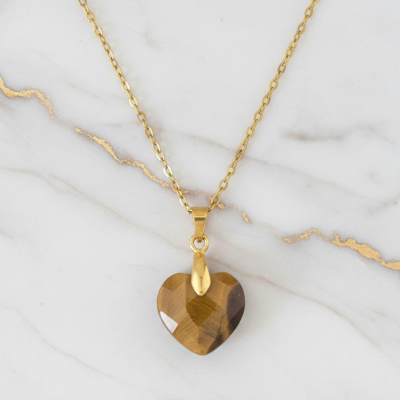 Tigerauge Halskette - Herz Anhänger JETZT sichern CrystalScents